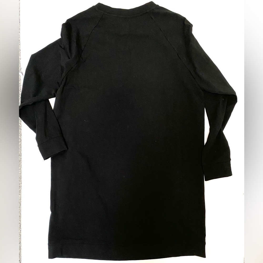 Eileen Fisher Traceable Organic Cotton Jersey RaglanSleeve Dress/Tunic Black XXS - Picture 2 of 8